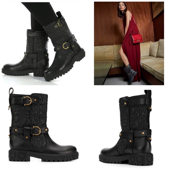 salvatore ferragamo biker boots